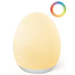 JolyWell Night Light for Kids, Egg Light for Nursery with 7 RGB Colors Changeable & Stepless Dimming, Rechargeable Tap Light with 1h Timer & Touch Control, Portable Night Light for Babies BPA Free