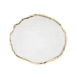 Resin Nail Art Palette, Nail Painting Mixed Color Palette, Gilded Edge Nail Gel Color Makeup Display Board Pallet (White)