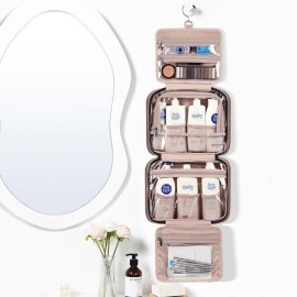 NISHEL Travel Toiletry Bag for women, Portable Hanging Organizer for Full-Sized Shampoo, Conditioner, Brushes Set, Makeup Accessories, Large Size, Rosewood-Pink NISHEL Travel Toiletry Bag for women, Portable Hanging Organizer for Full-Sized Shampoo, Conditioner, Brushes Set, Makeup Accessories, Large Size, Rosewood-Pink