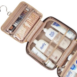 NISHEL Travel Toiletry Bag for women, Portable Hanging Organizer for Full-Sized Shampoo, Conditioner, Brushes Set, Makeup Accessories, Large Size, Rosewood-Pink NISHEL Travel Toiletry Bag for women, Portable Hanging Organizer for Full-Sized Shampoo, Conditioner, Brushes Set, Makeup Accessories, Large Size, Rosewood-Pink
