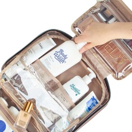 NISHEL Travel Toiletry Bag for women, Portable Hanging Organizer for Full-Sized Shampoo, Conditioner, Brushes Set, Makeup Accessories, Large Size, Rosewood-Pink NISHEL Travel Toiletry Bag for women, Portable Hanging Organizer for Full-Sized Shampoo, Conditioner, Brushes Set, Makeup Accessories, Large Size, Rosewood-Pink