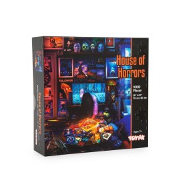 House of Horrors and Scary Movies 1000 Piece Jigsaw Puzzle by Rachid Lotf | Interactive Brain Teaser Board Game for Adults, Educational Toys & Games | 28 x 20 Inches