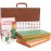 GUSTARIA Chinese Mahjong Set, Mahjong Game Set with 146 Numbered Large Tiles (1.5, Green), Mahjong Tiles Set with Brown Carrying Case