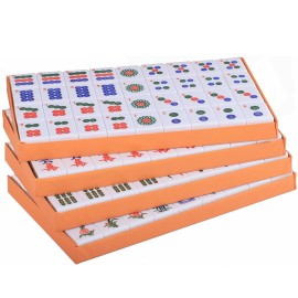 GUSTARIA Chinese Mahjong Set, Mahjong Game Set with 146 Numbered Large Tiles (1.5, Green), Mahjong Tiles Set with Brown Carrying Case GUSTARIA Chinese Mahjong Set, Mahjong Game Set with 146 Numbered Large Tiles (1.5, Green), Mahjong Tiles Set with Brown Carrying Case