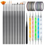 Artdone Nail Art Brushes set,Nail Art Tool Set,Nail Dotting Tools,Nail Dust Brush,Striping Nail Art Brushes for Long Lines,Nail Drawing Pen For Nail Design.