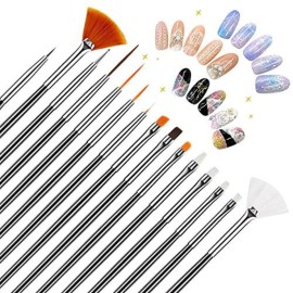 Artdone Nail Art Brushes set,Nail Art Tool Set,Nail Dotting Tools,Nail Dust Brush,Striping Nail Art Brushes for Long Lines,Nail Drawing Pen For Nail Design.