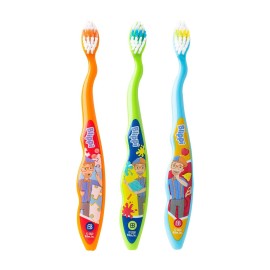 Brush Buddies Blippi Kids Toothbrushes, Manual Toothbrushes for Kids, Toothbrush for Toddlers 2-4 Years, Blippi Childrens Toothbrush, Soft Toothbrushes, 3 Count Brush Buddies Blippi Kids Toothbrushes, Manual Toothbrushes for Kids, Toothbrush for Toddlers 2-4 Years, Blippi Childrens Toothbrush, Soft Toothbrushes, 3 Count