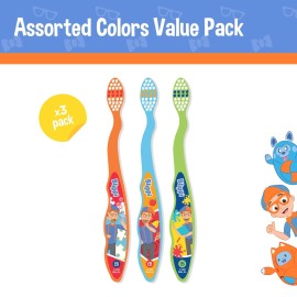 Brush Buddies Blippi Kids Toothbrushes, Manual Toothbrushes for Kids, Toothbrush for Toddlers 2-4 Years, Blippi Childrens Toothbrush, Soft Toothbrushes, 3 Count Brush Buddies Blippi Kids Toothbrushes, Manual Toothbrushes for Kids, Toothbrush for Toddlers 2-4 Years, Blippi Childrens Toothbrush, Soft Toothbrushes, 3 Count