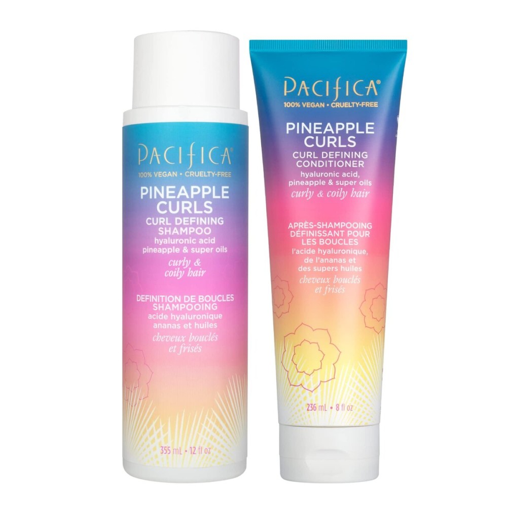 Pacifica Pineapple Curls Shampoo & Conditioner Set - Curl Defining Hair Care for Curly & Coily Hair, Enhances Bounce & Reduces Frizz Sulfate Free Clean Beauty Vegan & Cruelty-Free Dermatologist Tested Pacifica Pineapple Curls Shampoo & Conditioner Set - Curl Defining Hair Care for Curly & Coily Hair, Enhances Bounce & Reduces Frizz Sulfate Free Clean Beauty Vegan & Cruelty-Free Dermatologist Tested