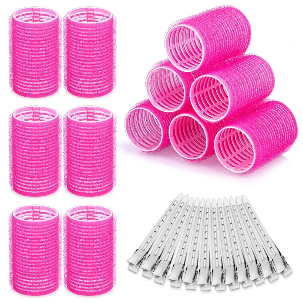 Hair Curlers Rollers, 12Pcs Hair Rollers Hair Curlers Self Grip Holding Rollers with 12 Pcs Hair Clips for Long Medium Short Thick Fine Thin Hair Bangs Volume Hair Curlers Rollers, 12Pcs Hair Rollers Hair Curlers Self Grip Holding Rollers with 12 Pcs Hair Clips for Long Medium Short Thick Fine Thin Hair Bangs Volume