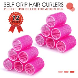Hair Curlers Rollers, 12Pcs Hair Rollers Hair Curlers Self Grip Holding Rollers with 12 Pcs Hair Clips for Long Medium Short Thick Fine Thin Hair Bangs Volume Hair Curlers Rollers, 12Pcs Hair Rollers Hair Curlers Self Grip Holding Rollers with 12 Pcs Hair Clips for Long Medium Short Thick Fine Thin Hair Bangs Volume