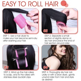 Hair Curlers Rollers, 12Pcs Hair Rollers Hair Curlers Self Grip Holding Rollers with 12 Pcs Hair Clips for Long Medium Short Thick Fine Thin Hair Bangs Volume Hair Curlers Rollers, 12Pcs Hair Rollers Hair Curlers Self Grip Holding Rollers with 12 Pcs Hair Clips for Long Medium Short Thick Fine Thin Hair Bangs Volume
