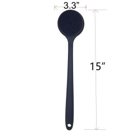 DNC Back Scrubber for Shower Soft Silicone Bath Body Brush with Long Handle (Black) DNC Back Scrubber for Shower Soft Silicone Bath Body Brush with Long Handle (Black)