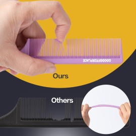 Goodofferplace 3-in-1 Rat Tail Combs - Parting & Detangling Combs for Curly Hair, Women\'s Braiding & Styling (Pink, Purple, Green)