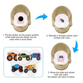 Zonon 10 Pieces Potty Training Seat Truck Potty Training Stickers for Boys Toilet Targets Color Changing Sticker Fun Pee Targets for Toddler Zonon 10 Pieces Potty Training Seat Truck Potty Training Stickers for Boys Toilet Targets Color Changing Sticker Fun Pee Targets for Toddler