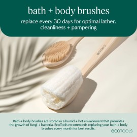 EcoTools EcoPouf Bath Brush, Loofah Brush for Bath & Shower, Made with Long Handle & Recycled, Soft Netting for Gentle Exfoliation, Back Brush for Men & Women, Eco-Friendly & Cruelty-Free, 1 Count EcoTools EcoPouf Bath Brush, Loofah Brush for Bath & Shower, Made with Long Handle & Recycled, Soft Netting for Gentle Exfoliation, Back Brush for Men & Women, Eco-Friendly & Cruelty-Free, 1 Count