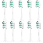 Toothbrush Replacement Heads for Philips Sonicare ProtectiveClean DailyClean Electric Toothbrush Head 1 2 Series Plaque Control Gum 4100 5100 C1 C2 G2 Snap-on, 10 Pack