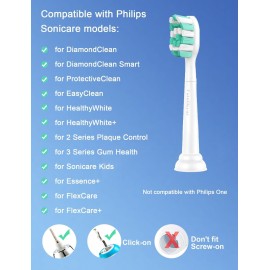Toothbrush Replacement Heads for Philips Sonicare ProtectiveClean DailyClean Electric Toothbrush Head 1 2 Series Plaque Control Gum 4100 5100 C1 C2 G2 Snap-on, 10 Pack Toothbrush Replacement Heads for Philips Sonicare ProtectiveClean DailyClean Electric Toothbrush Head 1 2 Series Plaque Control Gum 4100 5100 C1 C2 G2 Snap-on, 10 Pack