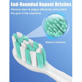 Toothbrush Replacement Heads for Philips Sonicare ProtectiveClean DailyClean Electric Toothbrush Head 1 2 Series Plaque Control Gum 4100 5100 C1 C2 G2 Snap-on, 10 Pack Toothbrush Replacement Heads for Philips Sonicare ProtectiveClean DailyClean Electric Toothbrush Head 1 2 Series Plaque Control Gum 4100 5100 C1 C2 G2 Snap-on, 10 Pack