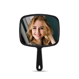 MIRRORNOVA Hand Mirror, Barber Hairdressing Handheld Mirror with Handle for Salon, Square, Black, Medium MIRRORNOVA Hand Mirror, Barber Hairdressing Handheld Mirror with Handle for Salon, Square, Black, Medium