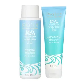 Pacifica Beauty Salty Waves Texturizing Shampoo + Texturizing Conditioner | For All Hair Types | Perfect and Effortless Beach Hair | 100% Vegan & Cruelty Free | Sulfate + Paraben Free Pacifica Beauty Salty Waves Texturizing Shampoo + Texturizing Conditioner | For All Hair Types | Perfect and Effortless Beach Hair | 100% Vegan & Cruelty Free | Sulfate + Paraben Free