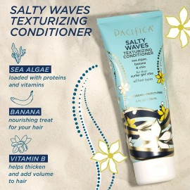 Pacifica Beauty Salty Waves Texturizing Shampoo + Texturizing Conditioner | For All Hair Types | Perfect and Effortless Beach Hair | 100% Vegan & Cruelty Free | Sulfate + Paraben Free