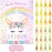 WERNNSAI Pin The Horn on The Unicorn Party Game - Unicorn Party Game Girls Rainbow Birthday Decorations for Kids 21\'\' x 28\'\' Poster with 24 Pcs Horn Stickers