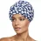 INNELO Luxury Shower Cap for Women Reusable Waterproof, Double Layered Shower Hair Cap with Adjustable Elastic Strap, Large Satin Lined Shower Bath Cap for Long Curly Straight Hair, Blue