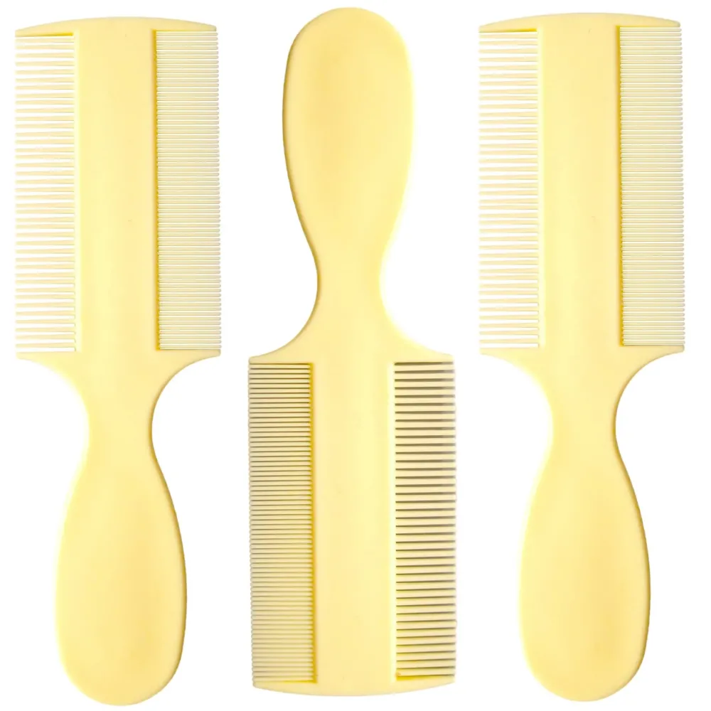 Vakly Fine Tooth Baby Comb [Pack of 3] Double Sided Hair Comb For Babies With Extra Fine Rounded Teeth for Newborn Baby\'s and Infants and Toddlers with Cradle Cap and Adults with Dandruff and Lice