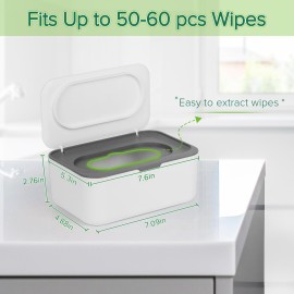 Flenpptly Baby Wipes Dispenser, Wipes Case Baby Wipe Holder Keeps Wipes Fresh, Non-Slip, Easy Open & Close (Gray) Flenpptly Baby Wipes Dispenser, Wipes Case Baby Wipe Holder Keeps Wipes Fresh, Non-Slip, Easy Open & Close (Gray)