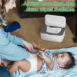 Flenpptly Baby Wipes Dispenser, Wipes Case Baby Wipe Holder Keeps Wipes Fresh, Non-Slip, Easy Open & Close (Gray) Flenpptly Baby Wipes Dispenser, Wipes Case Baby Wipe Holder Keeps Wipes Fresh, Non-Slip, Easy Open & Close (Gray)