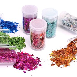 Chunky and Fine Glitter Mix, Estanoite 36 Colors Chunky Sequins & Fine Glitter Powder Mix, Iridescent Glitter Flakes, Cosmetic Makeup Glitter for Face Body Eye Nail Art, Loose Glitter for Resin Epoxy Chunky and Fine Glitter Mix, Estanoite 36 Colors Chunky Sequins & Fine Glitter Powder Mix, Iridescent Glitter Flakes, Cosmetic Makeup Glitter for Face Body Eye Nail Art, Loose Glitter for Resin Epoxy