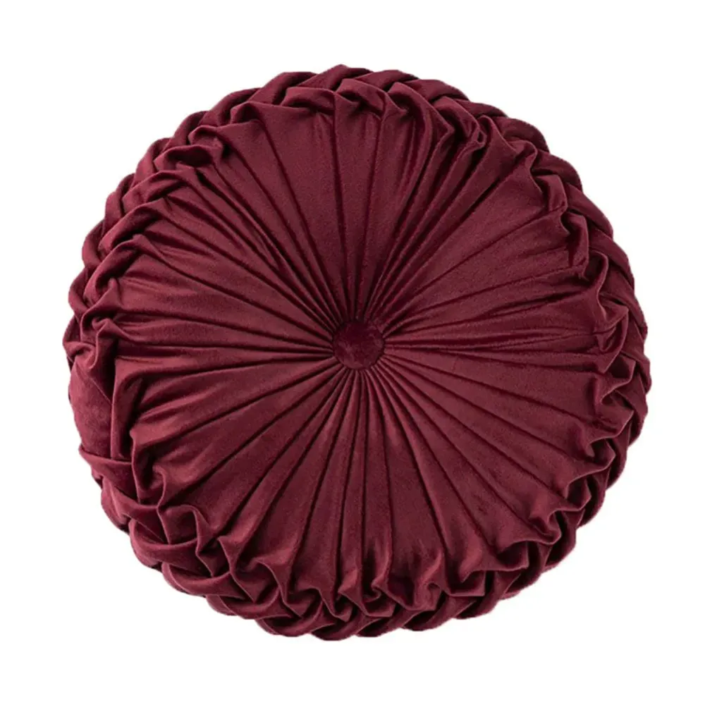 Teieas Round Pillows Velvet Pleated Circle Pillow Chair Cushion Floor Pillows Home Decorations for Home Couch Chair Bed Car Burgundy Teieas Round Pillows Velvet Pleated Circle Pillow Chair Cushion Floor Pillows Home Decorations for Home Couch Chair Bed Car Burgundy