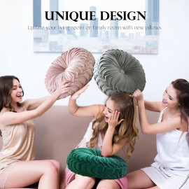 Teieas Round Pillows Velvet Pleated Circle Pillow Chair Cushion Floor Pillows Home Decorations for Home Couch Chair Bed Car Burgundy Teieas Round Pillows Velvet Pleated Circle Pillow Chair Cushion Floor Pillows Home Decorations for Home Couch Chair Bed Car Burgundy