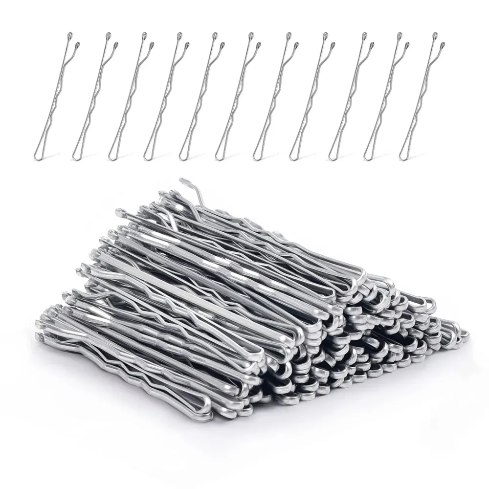 MORGLES Silver Bobby Pins for Gray Hair 120PCS 2Inches Hair Pins for Women with Box