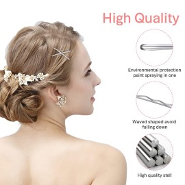 MORGLES Silver Bobby Pins for Gray Hair 120PCS 2Inches Hair Pins for Women with Box