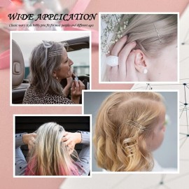 MORGLES Silver Bobby Pins for Gray Hair 120PCS 2Inches Hair Pins for Women with Box