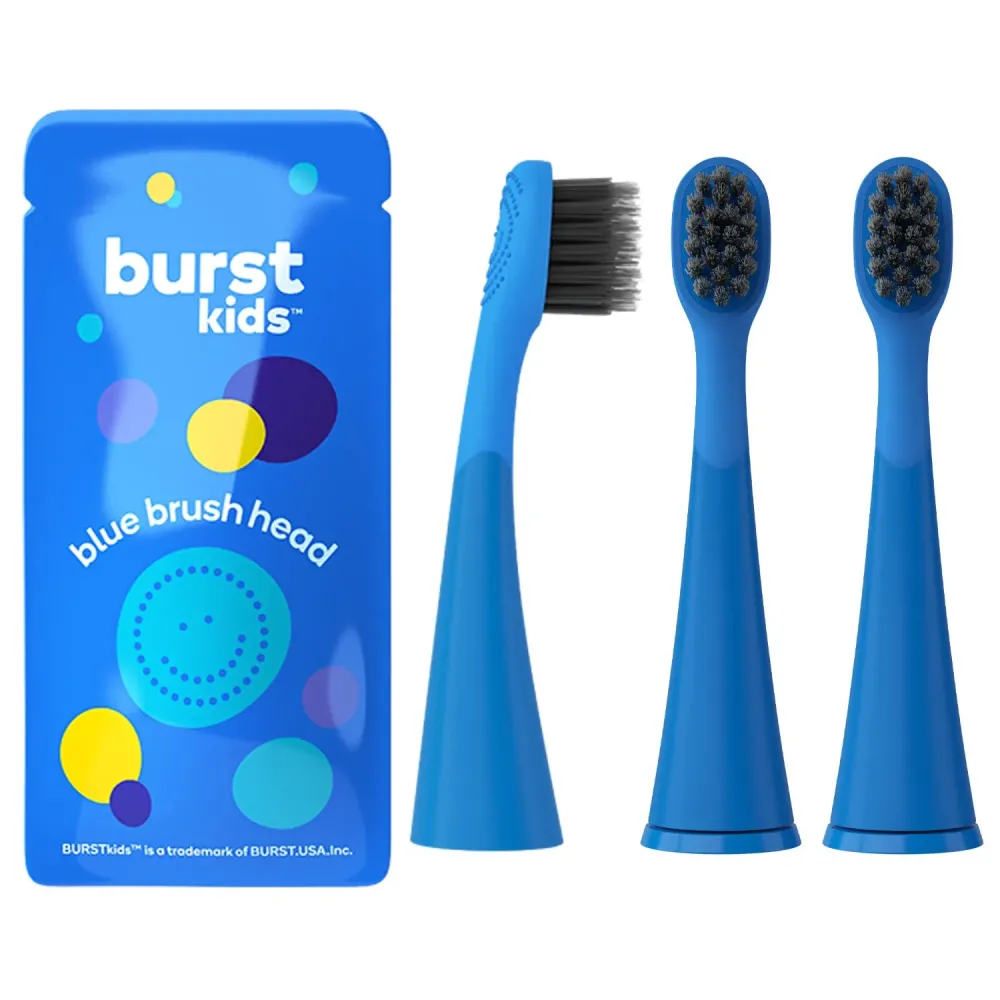 BURST Genuine Replacement Heads for Kids Electric Toothbrush (Blue/3 Pack) | Perfect Fit | Ultra Soft Bristles | 9 Months of Supply BURST Genuine Replacement Heads for Kids Electric Toothbrush (Blue/3 Pack) | Perfect Fit | Ultra Soft Bristles | 9 Months of Supply