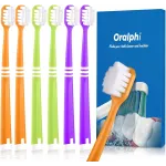 Oralphi Extra Soft Toothbrush for Sensitive Gums, Wide Head Soft Bristle Toothbrush with 10000 Soft Flossing Micro Nano Bristles for Adults, Pregnant Women, Elderly, Braces
