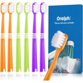 Oralphi Extra Soft Toothbrush for Sensitive Gums, Wide Head Soft Bristle Toothbrush with 10000 Soft Flossing Micro Nano Bristles for Adults, Pregnant Women, Elderly, Braces