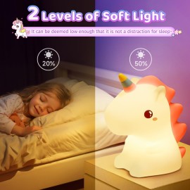 Unicorn Toys, Night Light for Kids Night Light,16 Colors+Silicone+Dimmable+12 Hours Use Nightlight for Kids Room,Unicorn Toys for Girls Age 4-6, Cute Gifts for Girls, Baby,Toddler Girl Room Decor