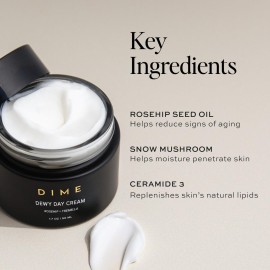 DIME Beauty Dewy Day Cream, Morning Face Moisturizer with Rosehip Oil and Snow Mushroom, 1.7 oz / 50 ml DIME Beauty Dewy Day Cream, Morning Face Moisturizer with Rosehip Oil and Snow Mushroom, 1.7 oz / 50 ml