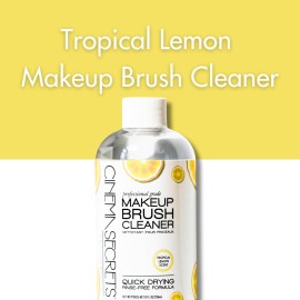 Cinema Secrets Original Makeup Brush Cleaner Solution - Professional Cleanser for Makeup Brushes - Quick-Drying, Rinse-Free Formula - Removes Stubborn Waterproof Make Up - Lemon (8 fl oz)