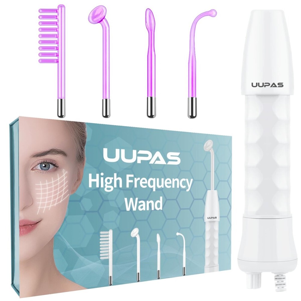 High Frequency Facial Wand-UUPAS Portable Handheld High Frequency Facial Machine Skin Facial Wand with 4 Violet Tubes High Frequency Facial Wand-UUPAS Portable Handheld High Frequency Facial Machine Skin Facial Wand with 4 Violet Tubes