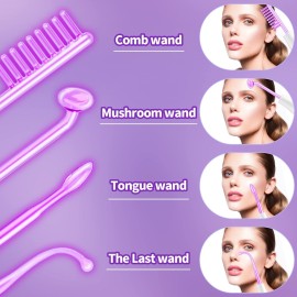 High Frequency Facial Wand-UUPAS Portable Handheld High Frequency Facial Machine Skin Facial Wand with 4 Violet Tubes High Frequency Facial Wand-UUPAS Portable Handheld High Frequency Facial Machine Skin Facial Wand with 4 Violet Tubes