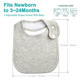 Benoxine Baby Bibs Soft and Absorbent Organic Cotton Bandana Bibs Set for Boys Girls Newborn Unisex Plain Colors 3-36 Months 12 Pcs