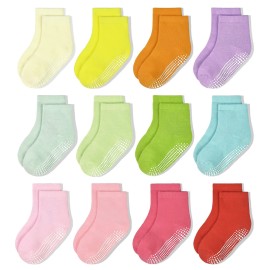 HYCLES Non-Slip Toddler Socks, Girl Grip Socks for 1-3T Kids Girls Boys Toddler Sock with Grippers