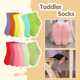 HYCLES Non-Slip Toddler Socks, Girl Grip Socks for 1-3T Kids Girls Boys Toddler Sock with Grippers
