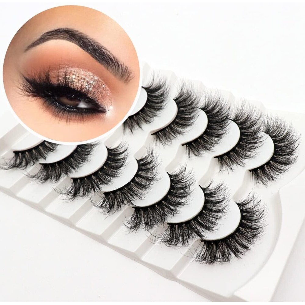 Veleasha False Eyelashes Wispy Faux Mink Lashes Fluffy Handmade Fake Eyelashes Natural Look 7 Pairs Pack Luxury Cat Eye Lashes (804) Veleasha False Eyelashes Wispy Faux Mink Lashes Fluffy Handmade Fake Eyelashes Natural Look 7 Pairs Pack Luxury Cat Eye Lashes (804)