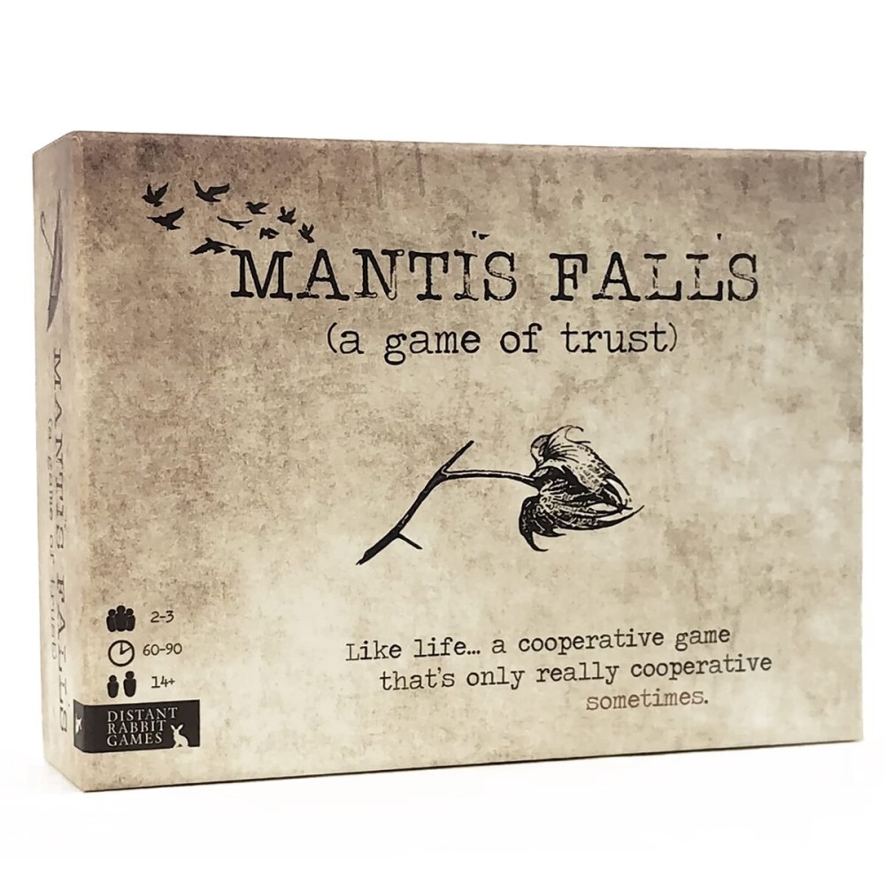 Mantis Falls Board Game | Hidden Traitor Strategy Card Game for 2-3 Players | Sometimes Cooperative Adventure Game for Adults and Teens | Ages 14+ | Playtime 60-90 Minutes | by Distant Rabbit Games Mantis Falls Board Game | Hidden Traitor Strategy Card Game for 2-3 Players | Sometimes Cooperative Adventure Game for Adults and Teens | Ages 14+ | Playtime 60-90 Minutes | by Distant Rabbit Games